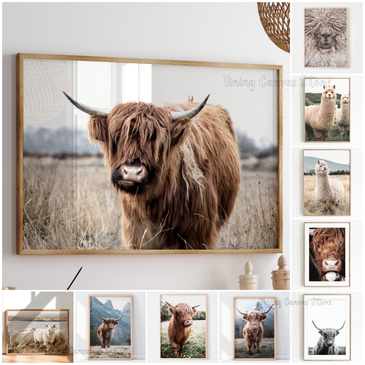 Photography Nature - Póster de paisaje nórdico con vaca