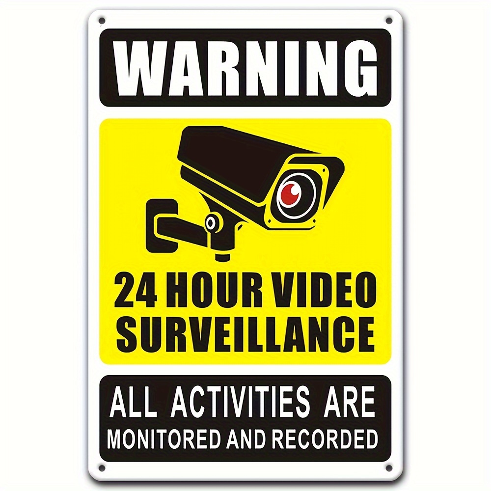 Photography Outdoor - Señal de advertencia de videovigilancia 24/7,