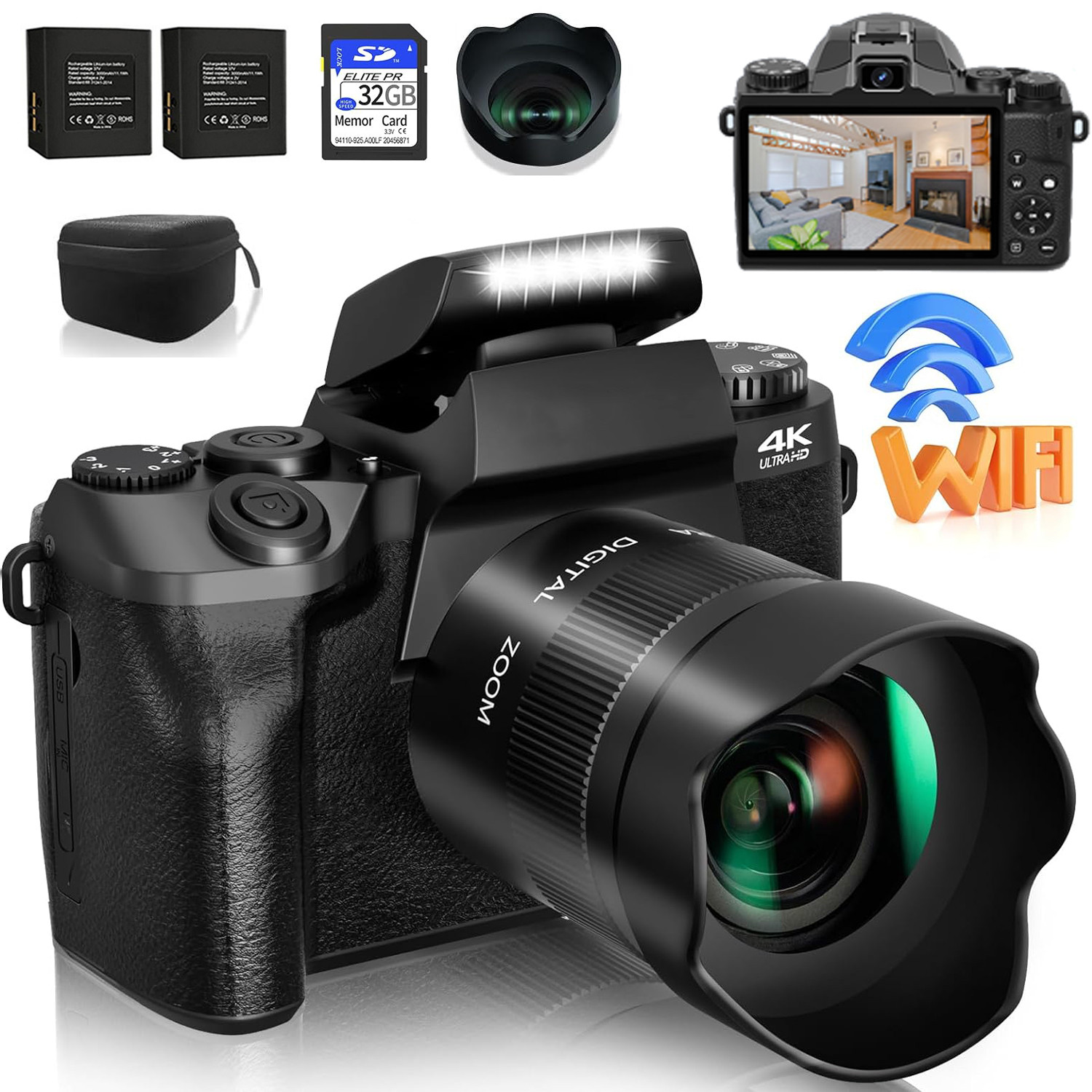 Photography Youtube - Cámara Digital SLR DSLR de 64MP
