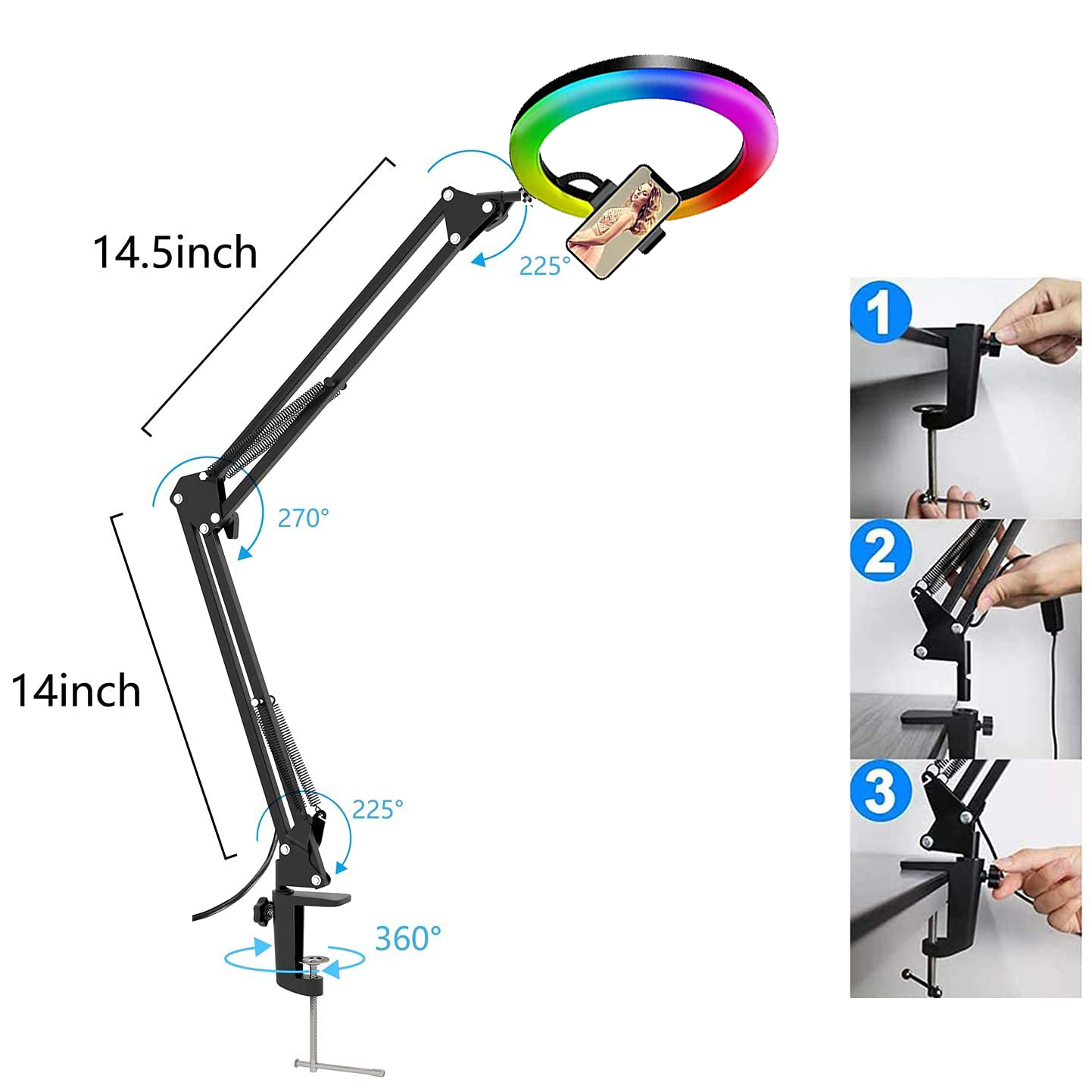 Anillo de luz LED RGB para sel - Photography Youtube reseña y precio