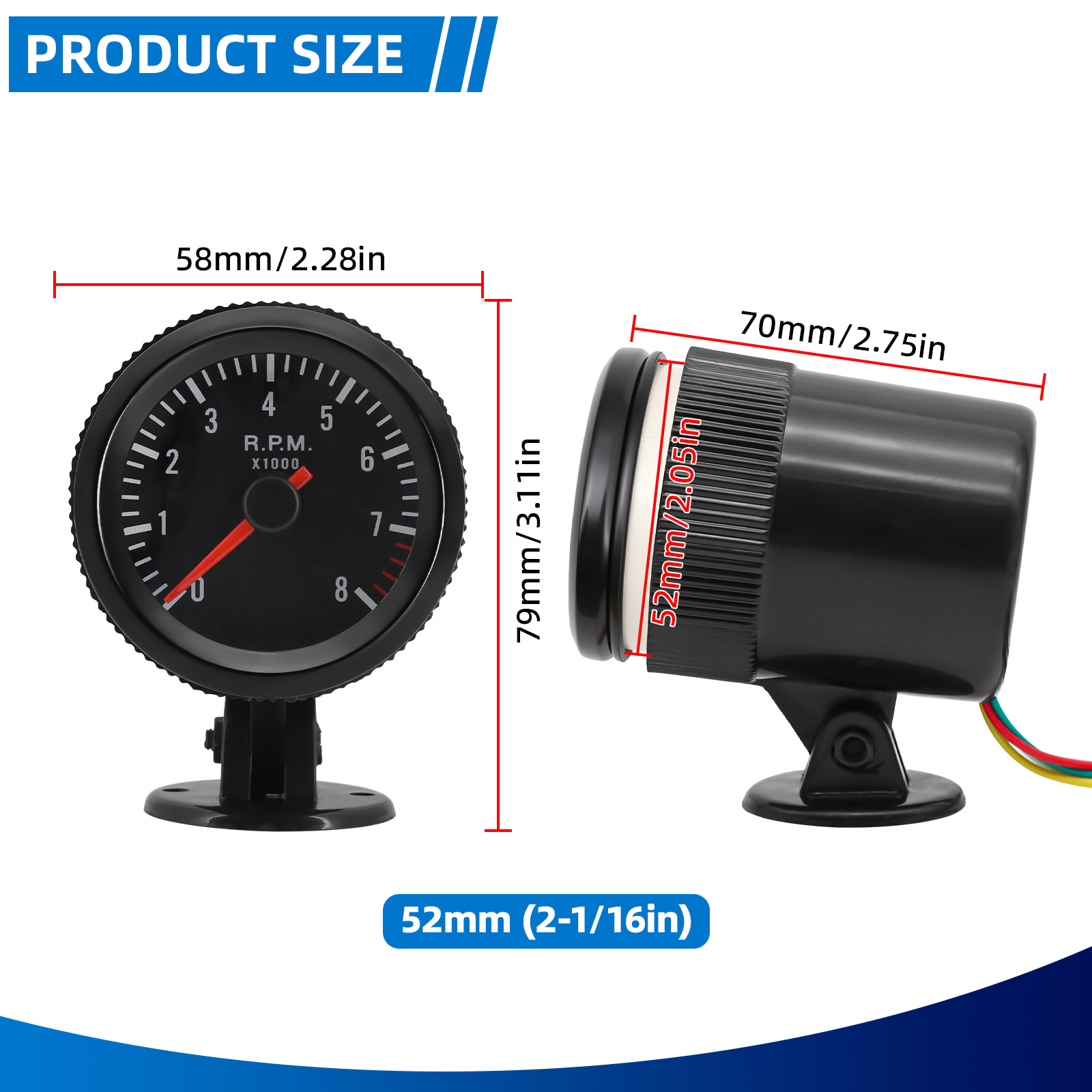 Tacómetro de 2 pulgadas y 52 m - Light Meter Incident reseña y precio