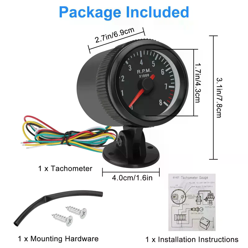 Tacómetro para coche de 2 pulg - Light Meter Incident reseña y precio