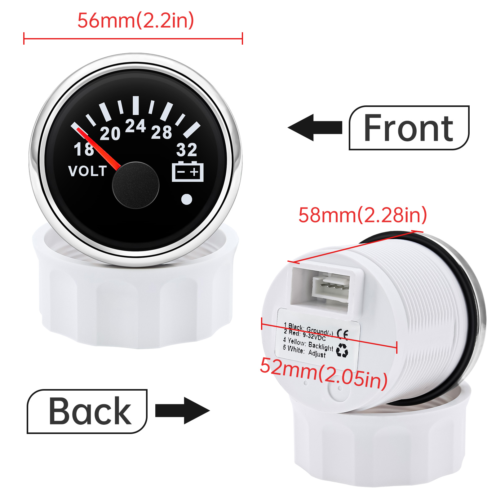 Voltímetro de 52mm, voltaje de - Light Meter Incident reseña y precio